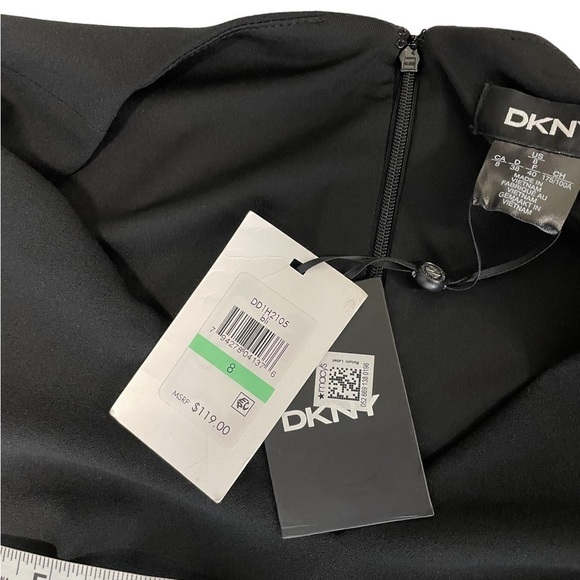 DKNY Black White Bell Ruffled Sheath Dress Formal Office Party Minimalist 8 - Picture 8 of 10